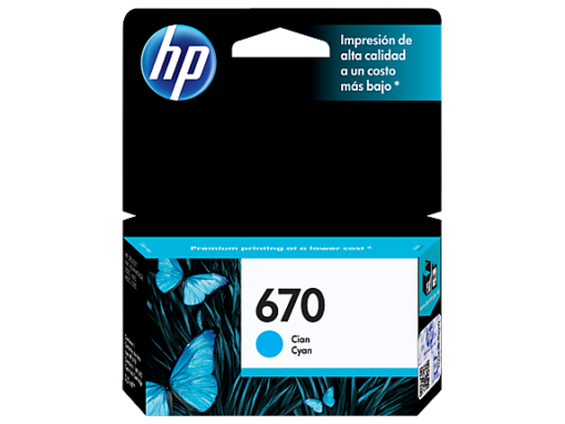 HP Tinta 670 Cyan CZ114AL