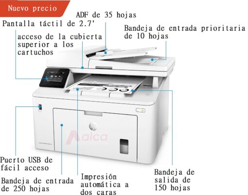 HP Impresora Multifuncional LaserJet Pro M227fdw G3Q75A