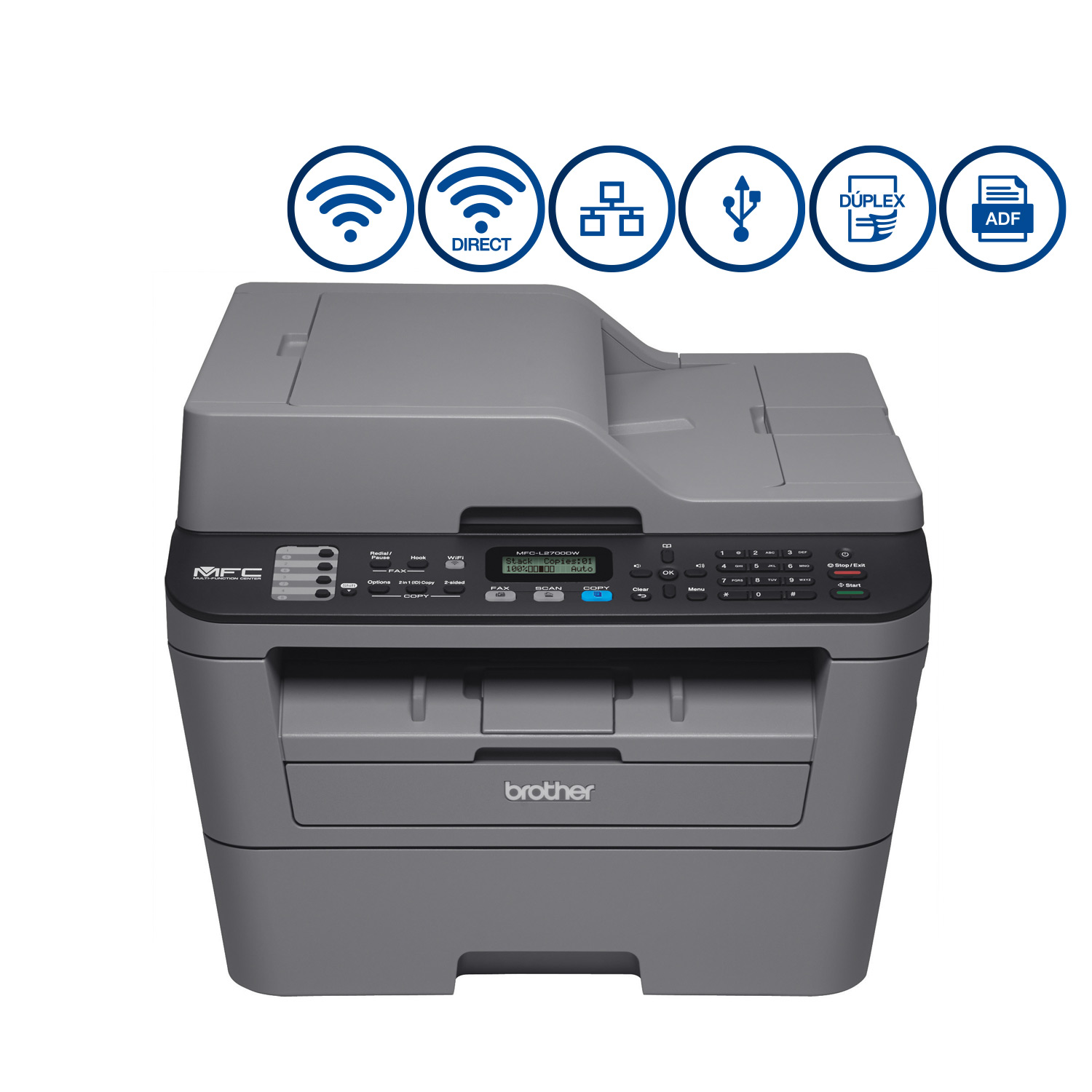 BROTHER Impresora Multifuncional MFC-L2700DW