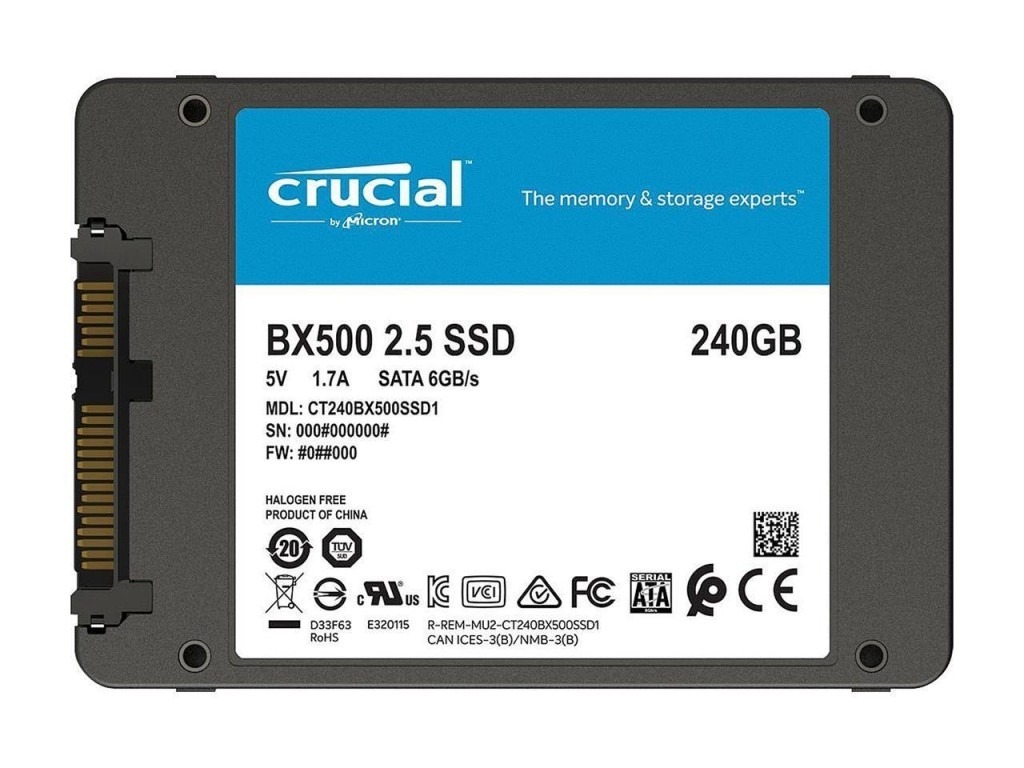 Crucial Disco SSD 240GB BX500 3D SATA CT240BX500SSD1