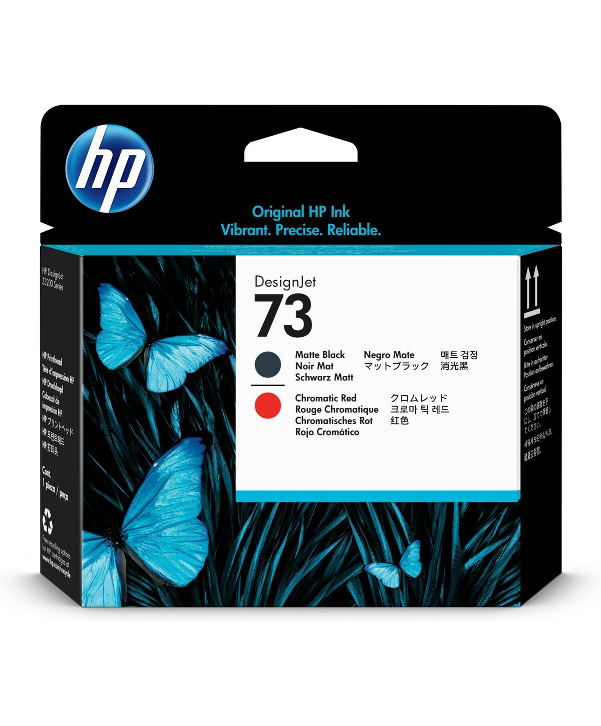 HP Cabezal de Impresión 73 Negro Mate y Rojo Cromático CD949A